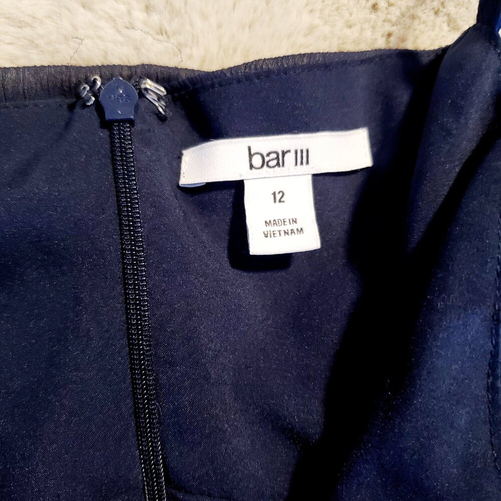 Bar III Navy Maxi Dress Size 12 Slip Dress Spaghetti Strap Flowy Elegant Minimal - Picture 4 of 12